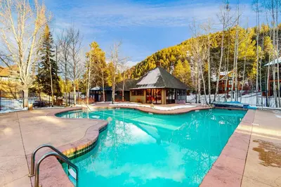 a swimming pool with a gazebo at Northstar Townhome Unit 1968 in Keystone