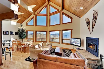 a living room with couches and a fireplace at Ski Your Heart Out in Silverthorne
