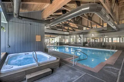 a large swimming pool with a hot tub at 6 Mi to Slopes! Mtn-View Breck Gem with Resort Perks in Breckenridge