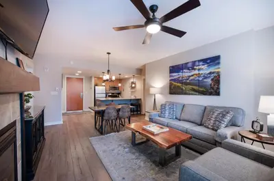 a living room with a couch and a table at Winter Park FF Premium Rated Condo 3511 in Winter Park