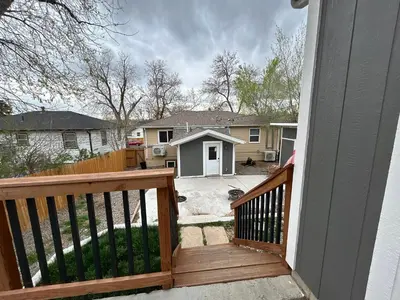 a view from the balcony of a house at Basement Unit 2br 2ba in Barnum West Near Belmar and Sloan Lake 10 mins to Downtown in Denver