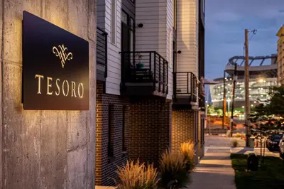 a sign on the side of a building at Contemporary Condo - Grill - Balcony - Tesoro in Denver