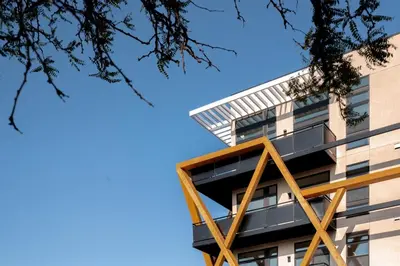 an office building with a clear blue sky in the background at New! Sprawling Floor Plan - Central LoHi - Peloton in Denver