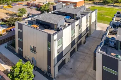 an overhead view of a building at Rooftop Deck and Hot Tub Walkable Denver Townhome in Denver