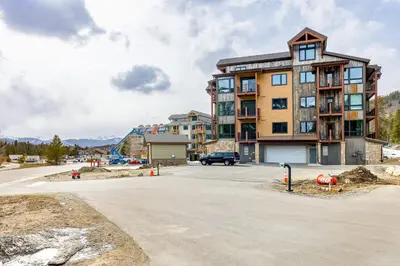 an apartment building under construction on a street at 204 Clearwater Lofts condo in Keystone