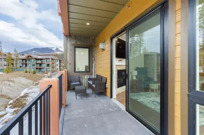a balcony with a view of a condo at 204 Clearwater Lofts condo in Keystone