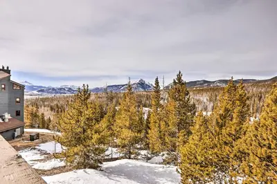 an aerial view of trees in the snow at Private Balcony and Resort Perks Silverthorne Condo in Silverthorne