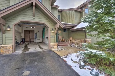 a house with a driveway leading to the front door at 5 Mi to Breckenridge Skiing Mtn Gem with Hot Tub! in Breckenridge
