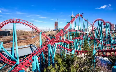 a roller coaster at a theme park at Sloans Lake Getaway - Basement Apartment Near Broncos and Downtown Denver in Lakewood