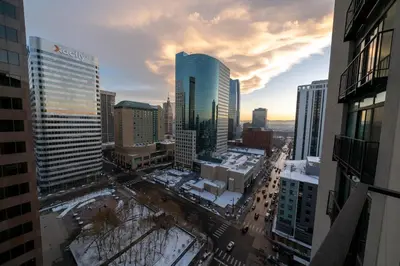 an aerial view of a city with tall buildings at 1777 Larimer St #1911 in Denver