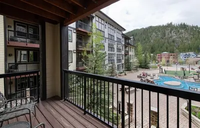 a balcony with a view of a resort at Winter Park FF Premium-Rated 4457 in Winter Park