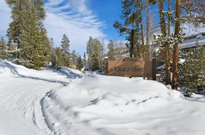 a pile of snow on the side of a snow covered road at North Keystone 1 Bedroom Near Conference Center in Keystone