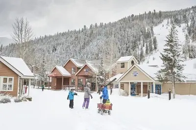 a group of people on skis in the snow at 1 Bedroom Condo In Keystone - West Keystone in Keystone
