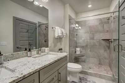 a bathroom with a sink and a toilet and a shower at Clearwater Lofts by Vail Resorts in Keystone