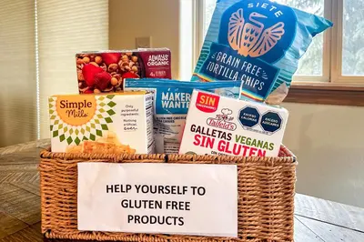 a basket filled with different types of food at Ski and Explore Silverthorne Gem with Hot Tub Access! in Silverthorne