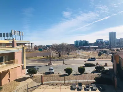 a view of a parking lot in a city at Inn at the Highland Denver Downtown in Denver