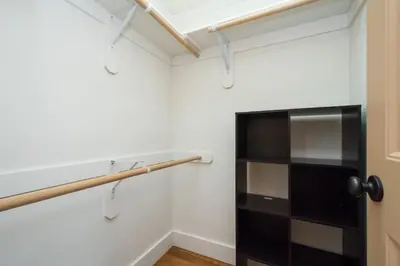 a room with a skylight and a closet at Walk Everywhere - Art, Restaurants, Poudre River in Fort Collins