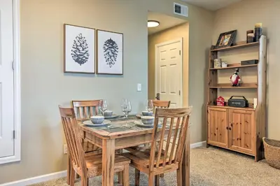 a dining room with a wooden table and chairs at Fraser Mtn Escape 8 Mi to Winter Park Resort in Fraser