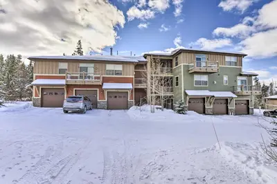 a large house with a car parked in the snow at Fraser Mtn Escape 8 Mi to Winter Park Resort in Fraser