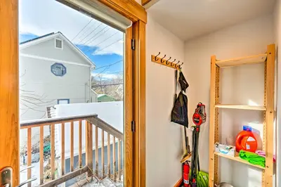 a room with a door open to a balcony at Updated Boulder Studio about 1 Mi to Pearl Street in Boulder