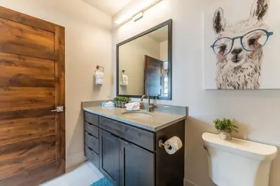 a bathroom with a sink and a mirror at Blue R Flats Bld 1 103 in Silverthorne