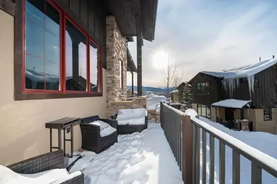 a balcony covered in snow on a house at 751 Mountain Terrace in Fraser