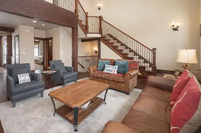 a living room with a couch and a table at 751 Mountain Terrace in Fraser