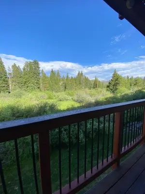 a view from the balcony of a cabin at Hi Country Haus Unit 1805 in Winter Park