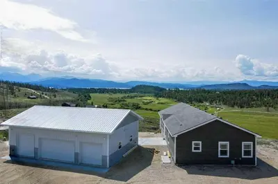 an aerial view of a barn and a house at Stillwater, 0020 in Grand Lake