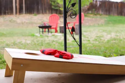 a red bow tie sitting on top of a table at NEW Modern Home w/ Beautiful Finishes! in Denver